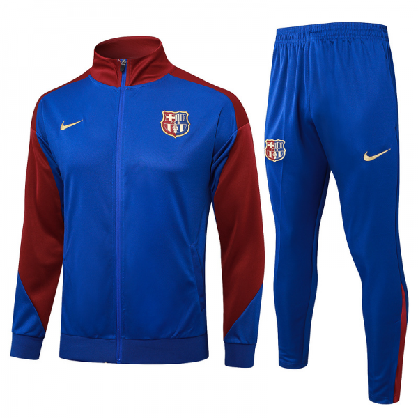 2024/25 Barcelona Blue Jacket Training Suit Set Football Team Shirt Sports Fashion