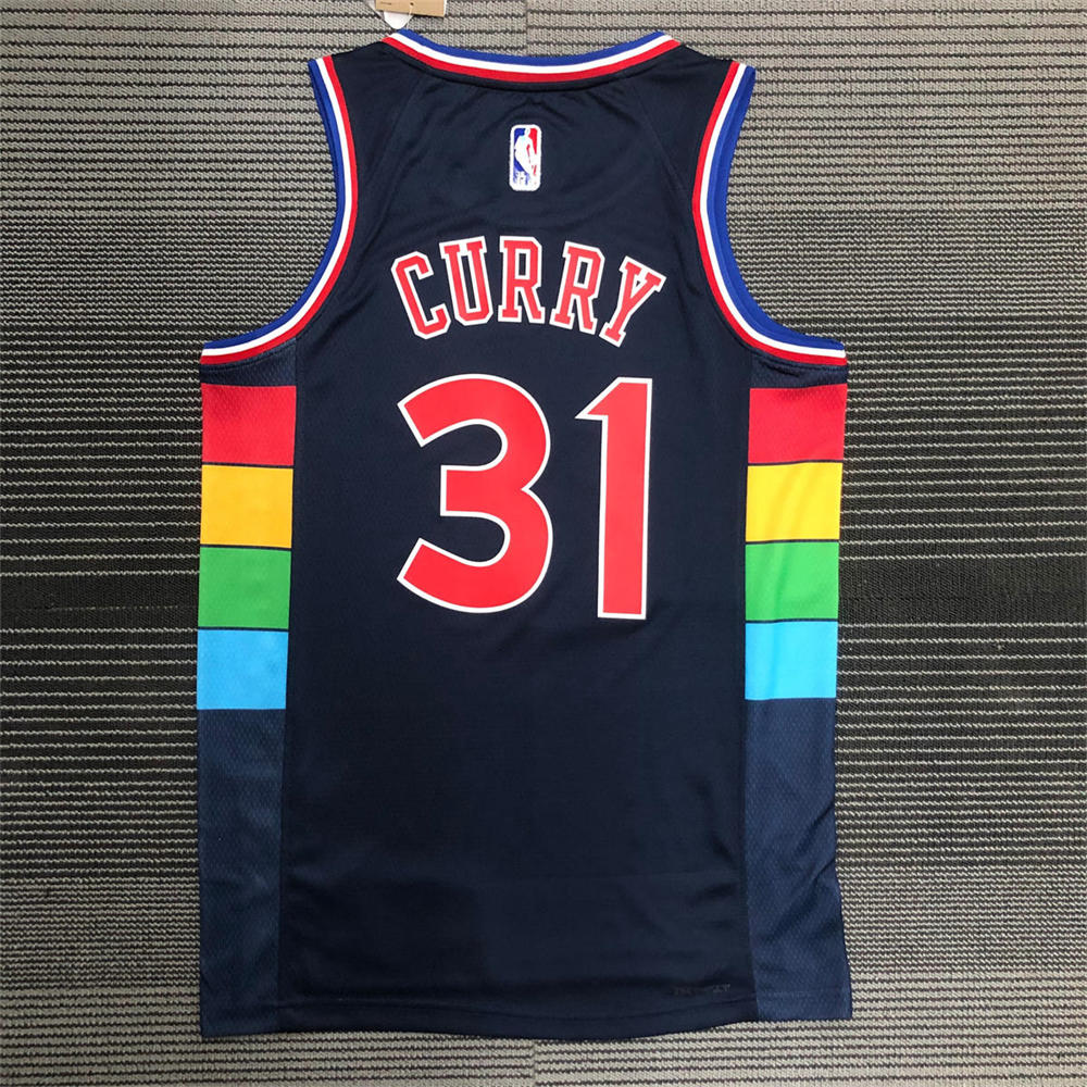 NBA Philadelphia 76ers Round Neck Black 75th Anniversary CURRY#31 Jersey S-XXL
