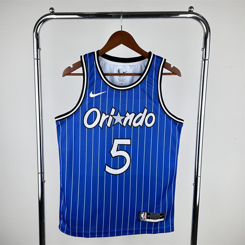 NBA Orlando Magic 2019 Retro Edition Round Neck Blue Jersey BANCHERO#5 S-XXL