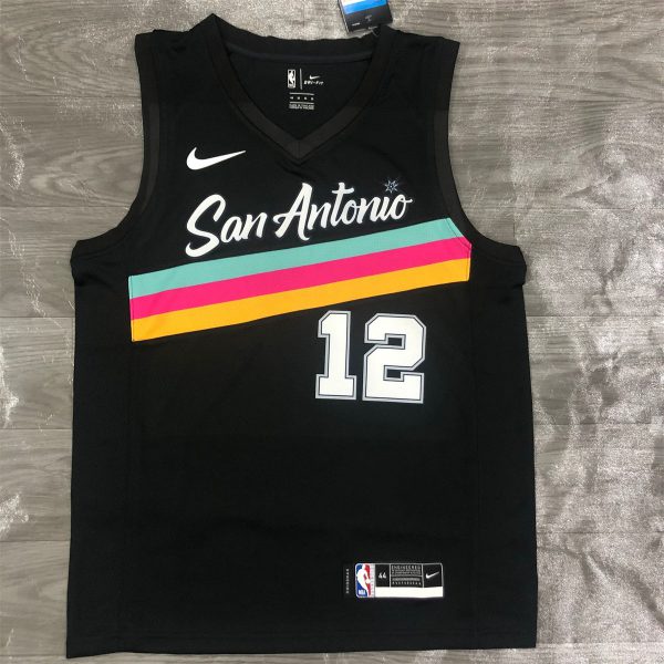 NBA San Antonio Spurs V-Neck Black jersey ALDRIDGE#12 S-XXL