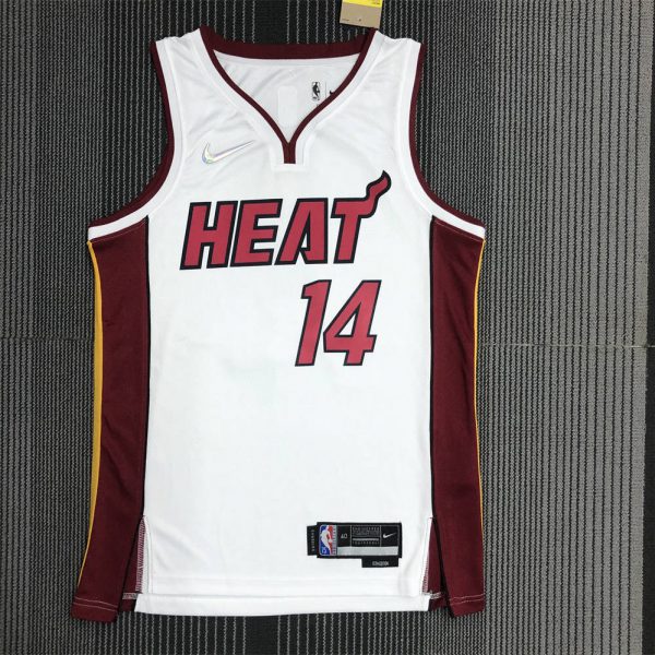 NBA Miami Hearts V-Neck White 75th Anniversary Jersey HERRO#14 S-XXL