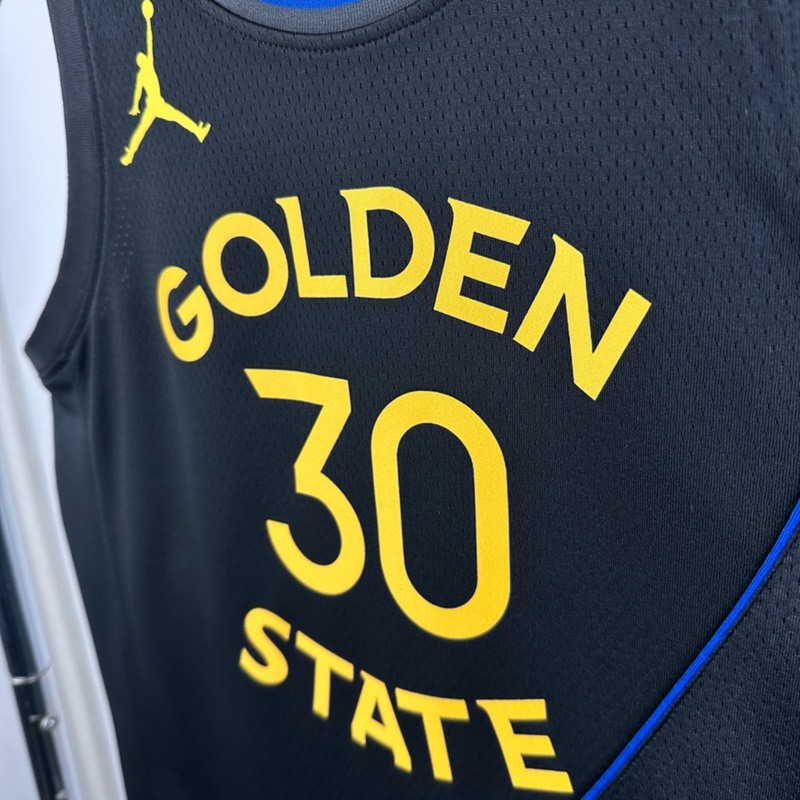 NBA 2025 Golden State Warriors Round Neck JORDAN Edition Black Jersey CURRY#30 S-XXL