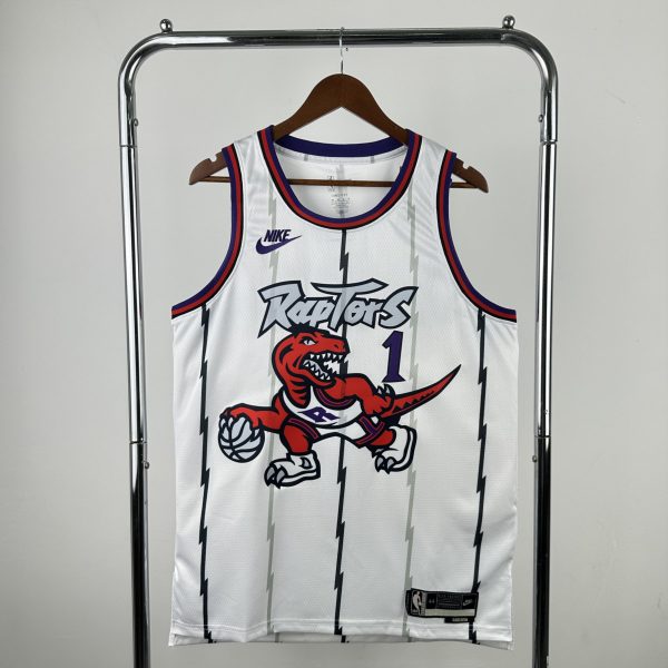 NBA Toronto Raptors Round Neck White McGRADY#1 jersey S-XXL