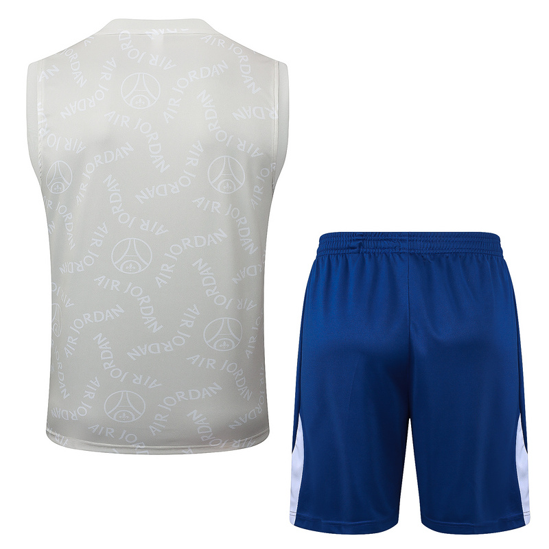 2025/26 Paris Light gray Training Set Shirt and Shorts