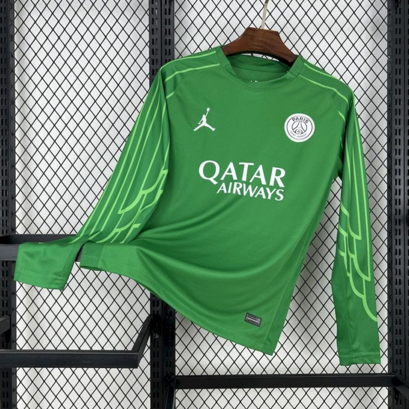 2025/26 PSG Green goalkeeper Long Sleeves jersey Fan Version