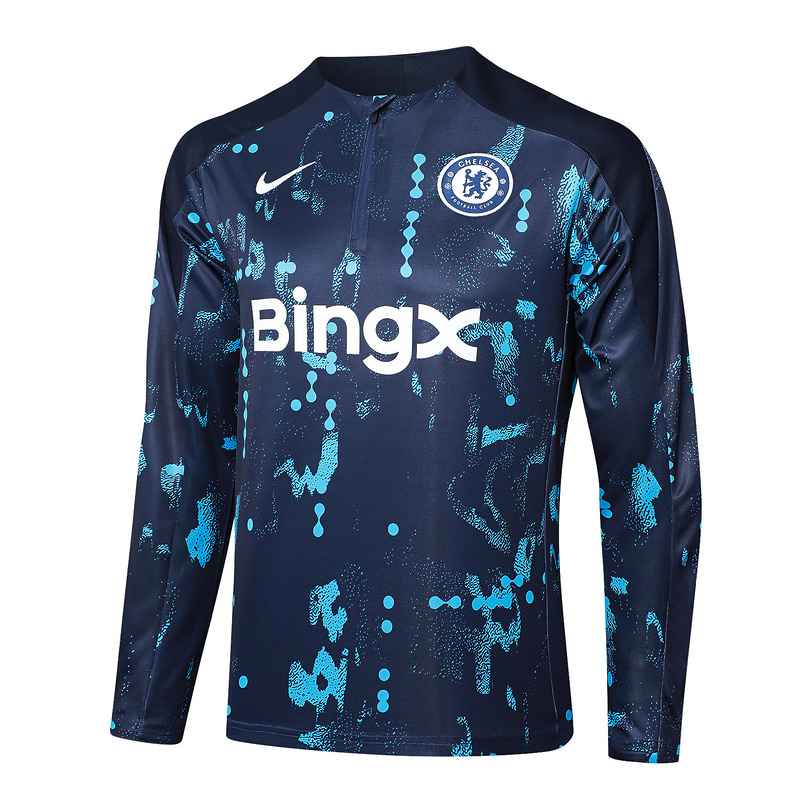 24/25 Chelsea Royal blue Long-sleeved half-pull training kit Football team kit