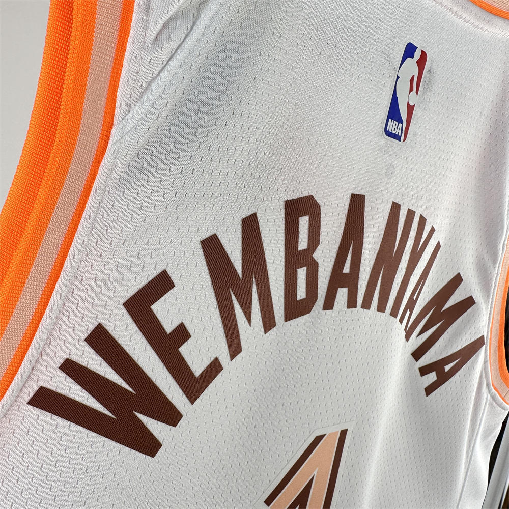 NBA San Antonio Spurs WEMBANYAMA#1 2024 White City Edition Swingman Jersey S-XXL
