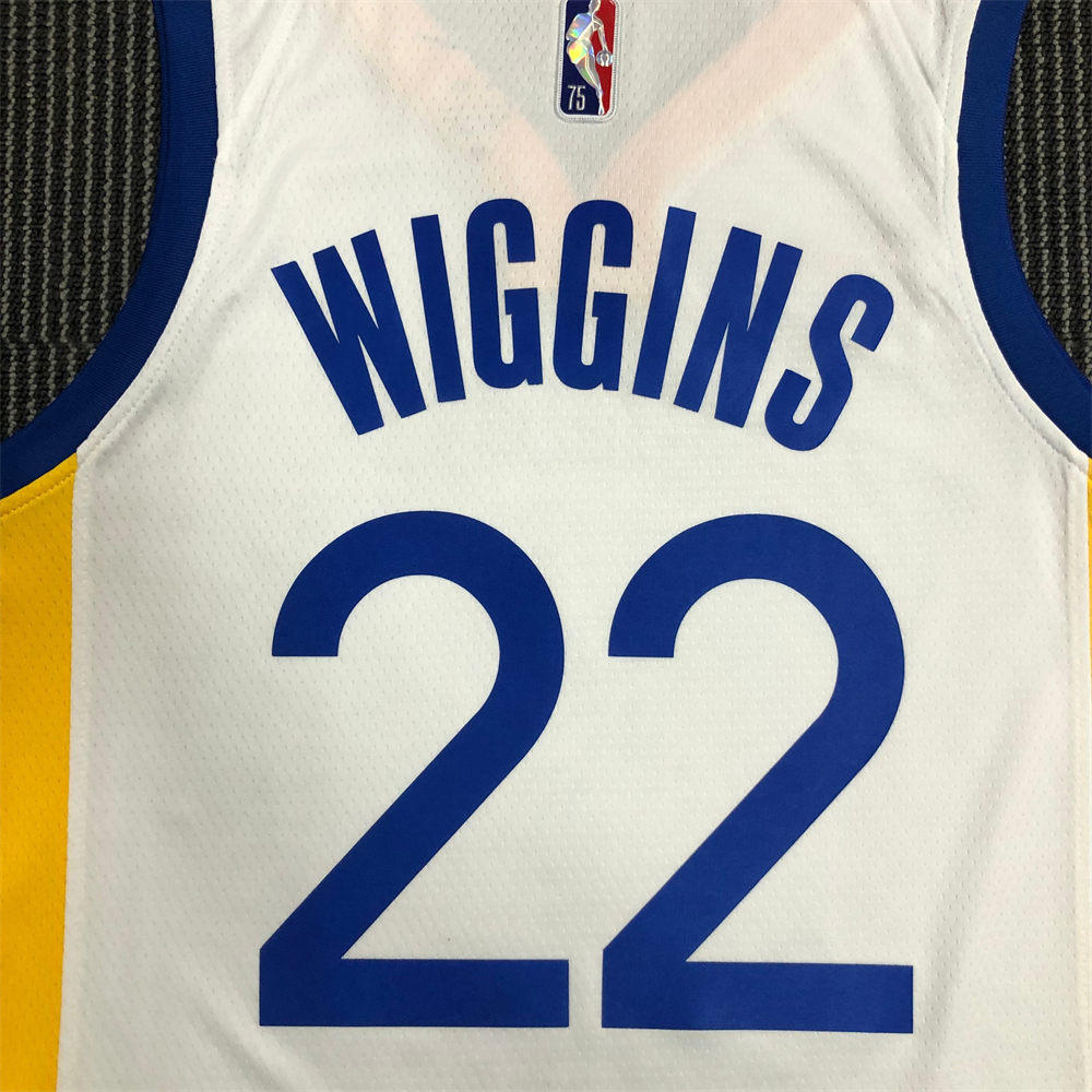 NBA Golden State Warriors V-Neck White Jersey WIGGINS#22 S-XXL