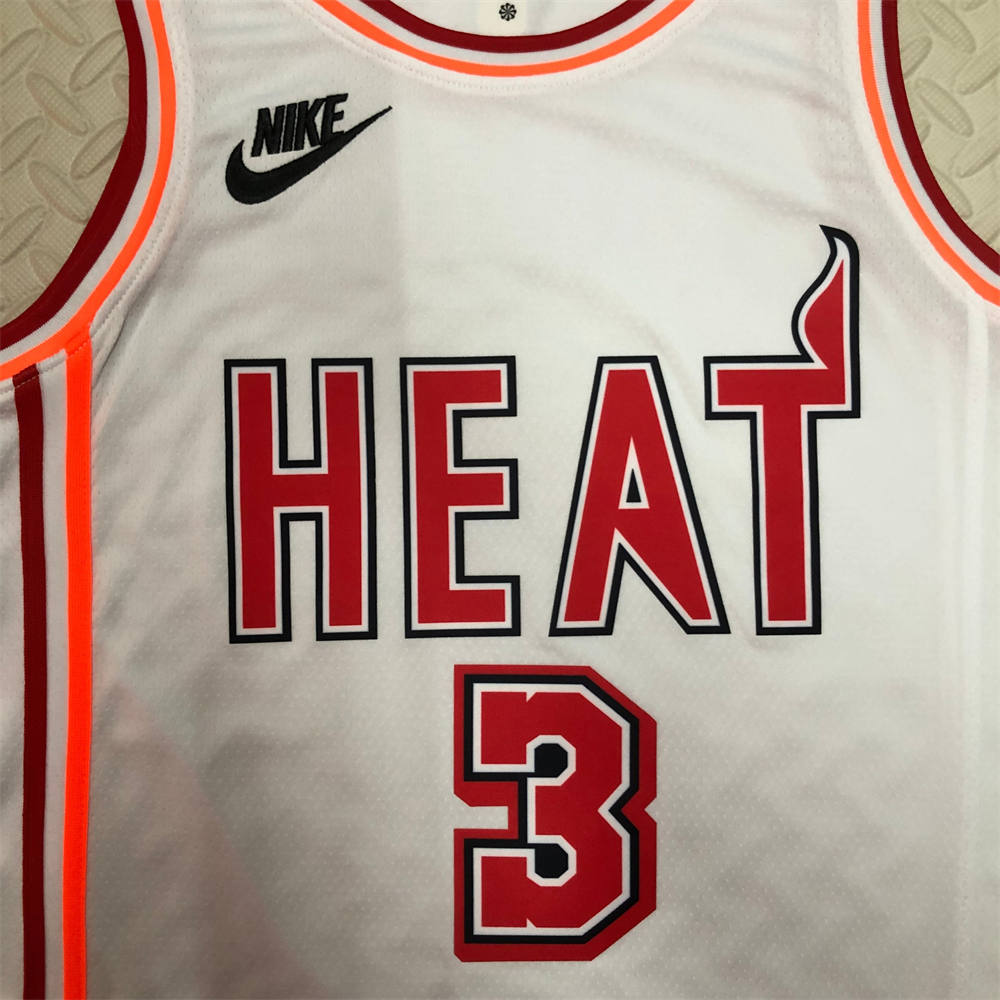 NBA Miami Hearts V-Neck White Jersey WADE#3 S-XXL