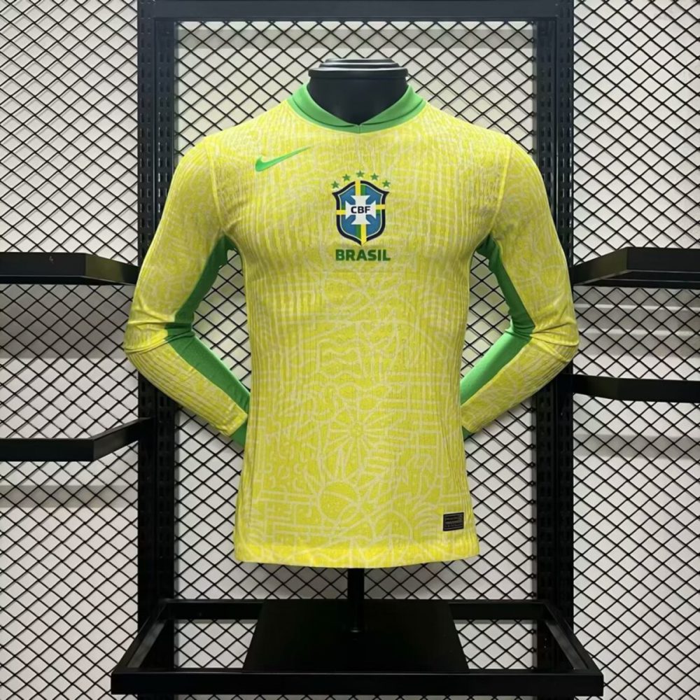2024/25 Brazil Home Jersey Long Sleeve Player Version
