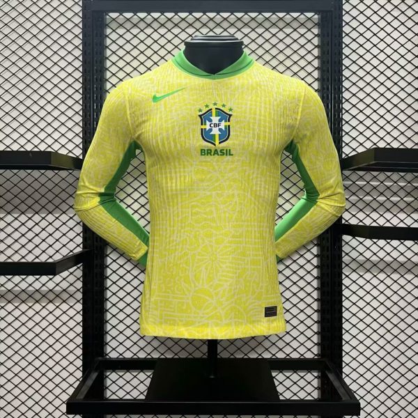 2024/25 Brazil Home Jersey Long Sleeve Player Version