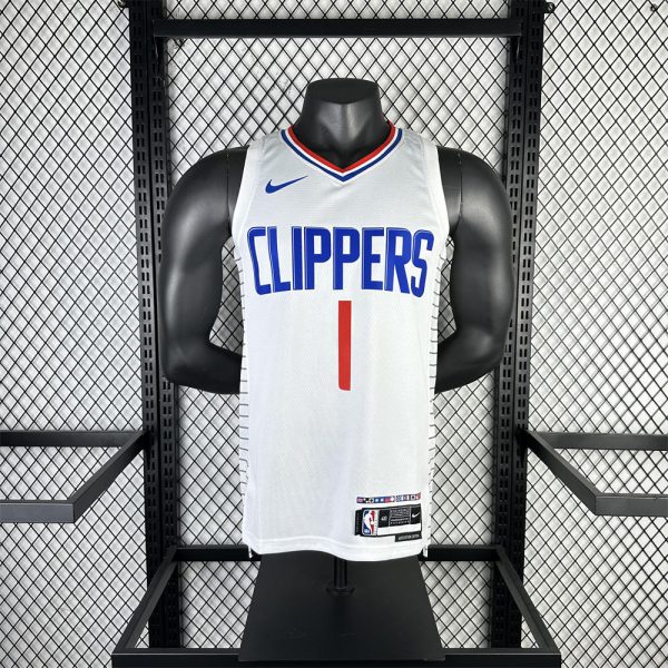 NBA Los Angeles Clippers 2023 V-Neck White Jersey HARDEN#1 S-XXL