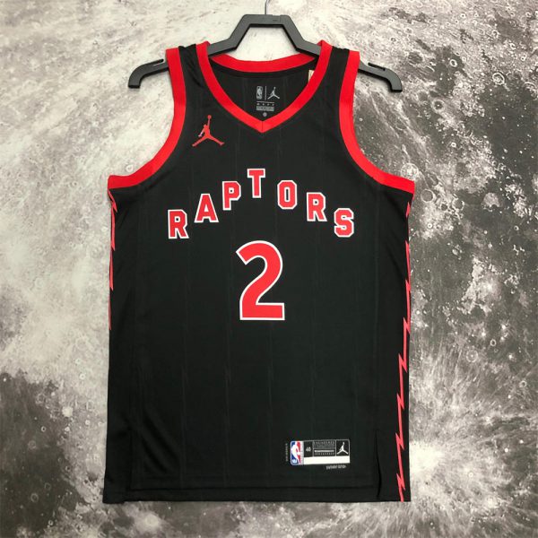 NBA Toronto Raptors V-Neck Black jersey LEONARD#2 S-XXL