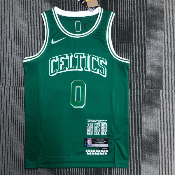 NBA Boston Celtics Round Neck 75th anniversary Green Jersey TATUM#0 S-XXL