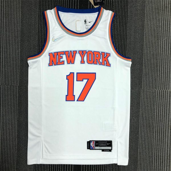 NBA New York Knicks Round Neck White 75th Anniversary jersey LIN#17 S-XXL