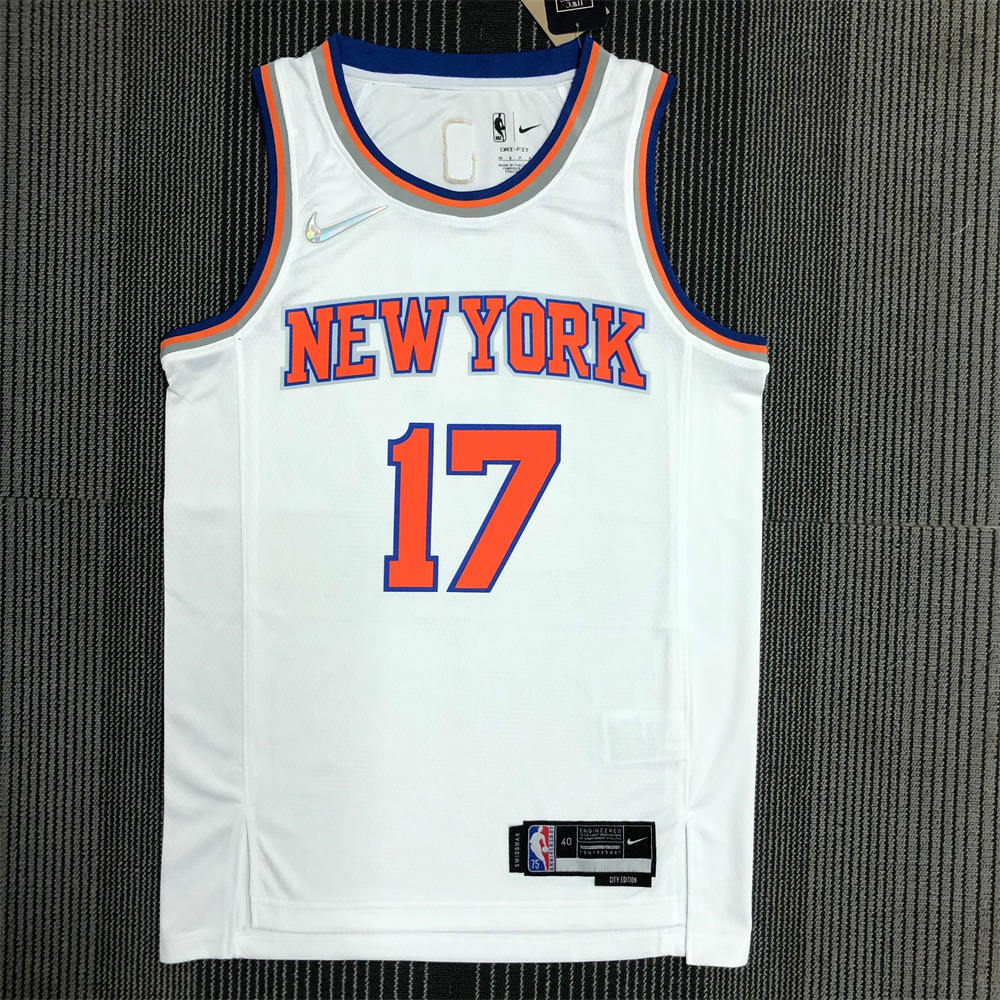 NBA New York Knicks Round Neck White 75th Anniversary jersey LIN#17 S-XXL