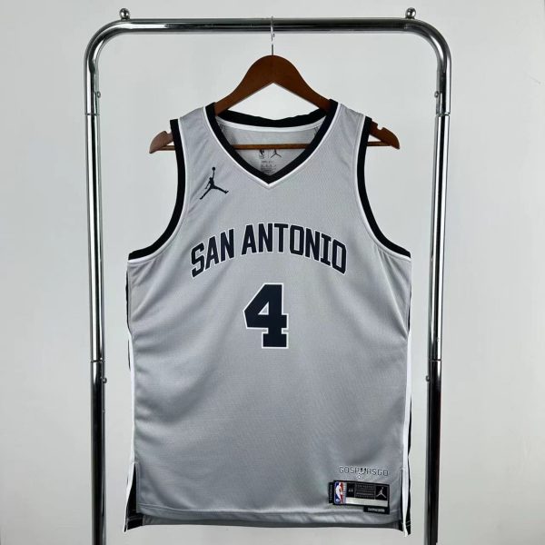 NBA 2026 San Antonio Spurs Grey jersey FOX#4
