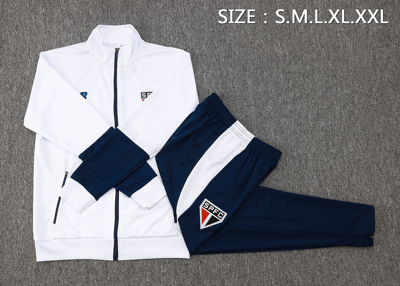 2024/25 Sao Paulo White Jacket Training Suit Set Football Team Shirt Sports Fashion