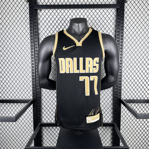 NBA Dallas Mavericks V-Neck Honor Edition Black Jersey DONCIC#77 S-XXL