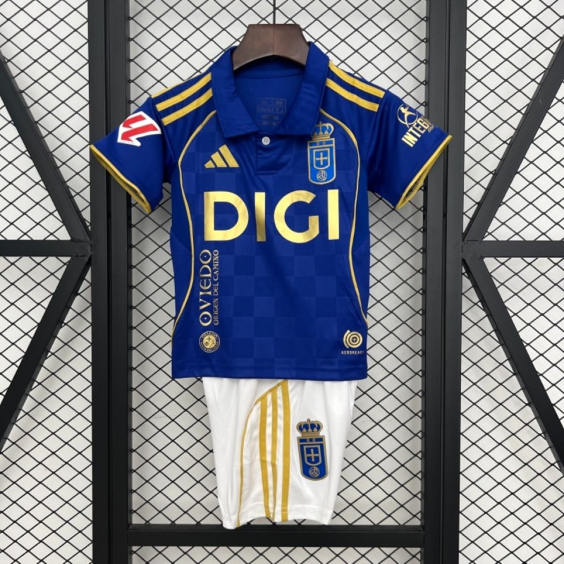 2025/26 Real Oviedo Home jersey kids Kits size: 16-28