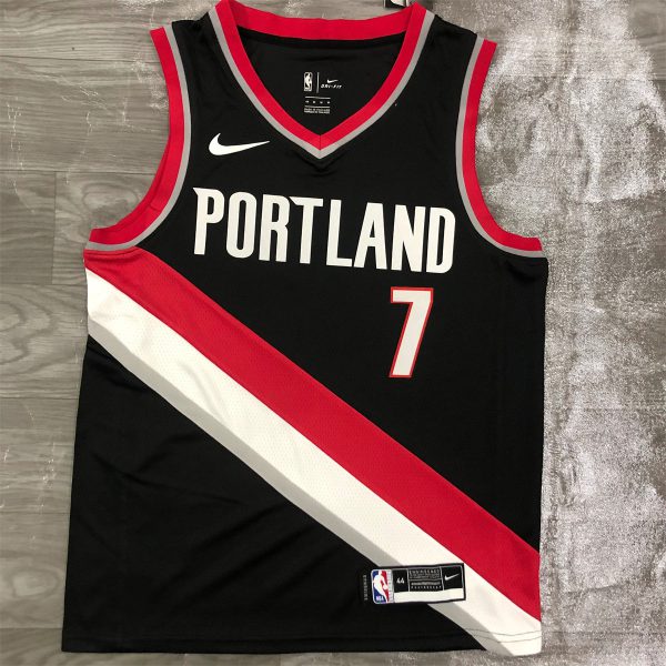 NBA Portland Trail Blazers V-Neck Black Jersey ROY#7 S-XXL
