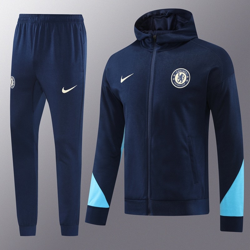 2024 Chelsea Royal Blue Hoodie Jacket Kit Set Football Team Shirt Sports Fashion