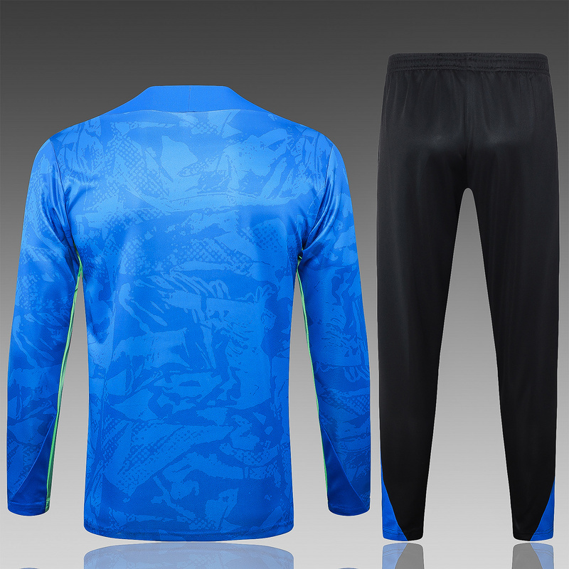 24/25 Barcelona Blue Long-sleeved half-pull training kit Football team kit