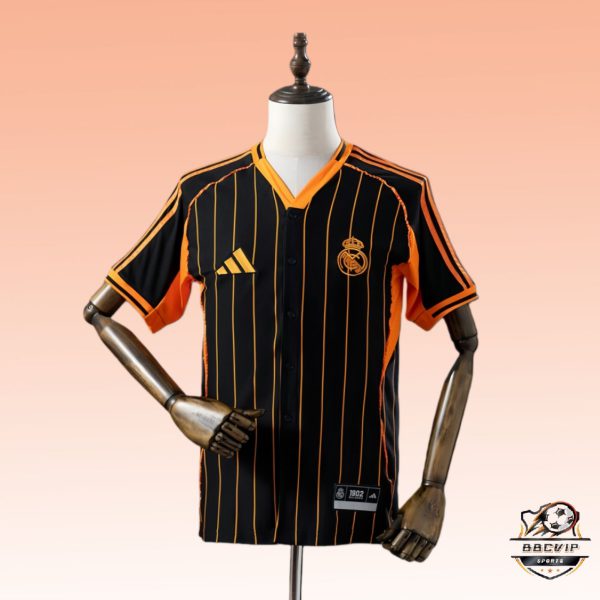 2025/26 Real Madrid US Pack Full-Button Baseball Black jersey Fan version