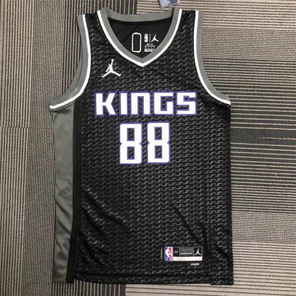 NBA Scaramento Kings V-Neck Black jersey QUETA#88 S-XXL