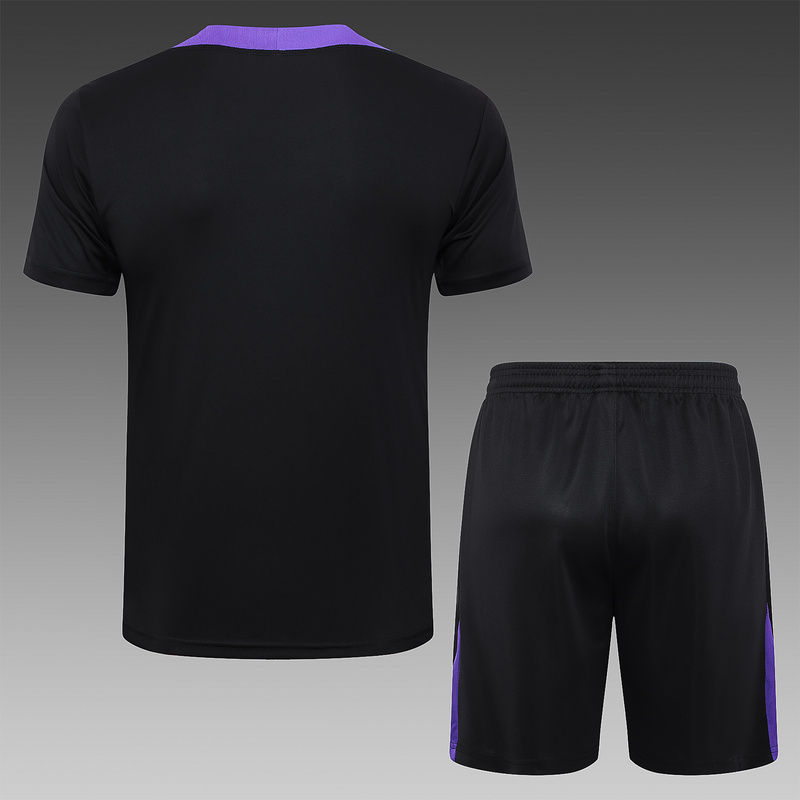 24/25 Paris Black Training Set Shirt and Shorts