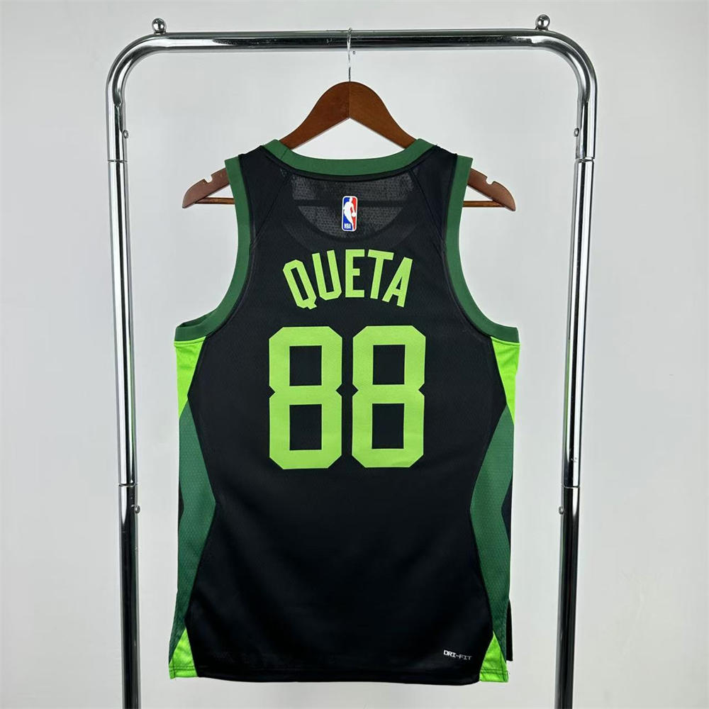NBA Boston Celtics 24/25 City Edition Round Neck Black Jersey QUETA#88 S-XXL