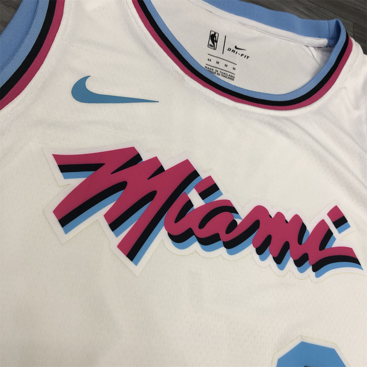 NBA Miami Hearts round neck Whitw Jersey Wade#3 S-XXL