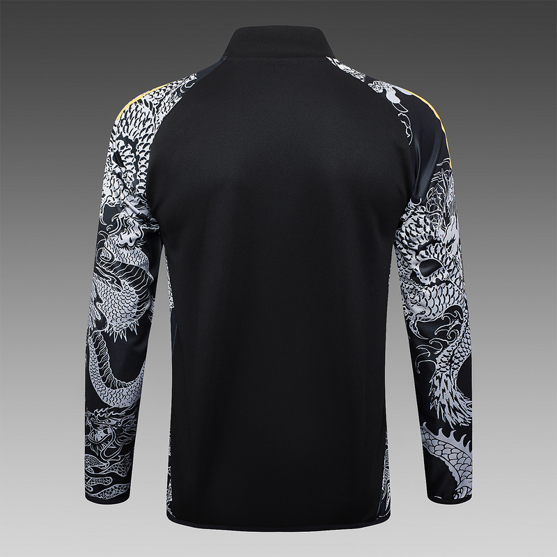 2024/25 Real Madrid Black Jacket Training Suit Set Football Team Shirt Sports Fashion