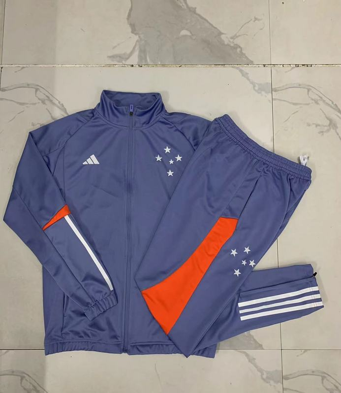 2024/25 Cruzeiro Grey Jacket Training Suit Set Football Team Shirt Sports Fashion