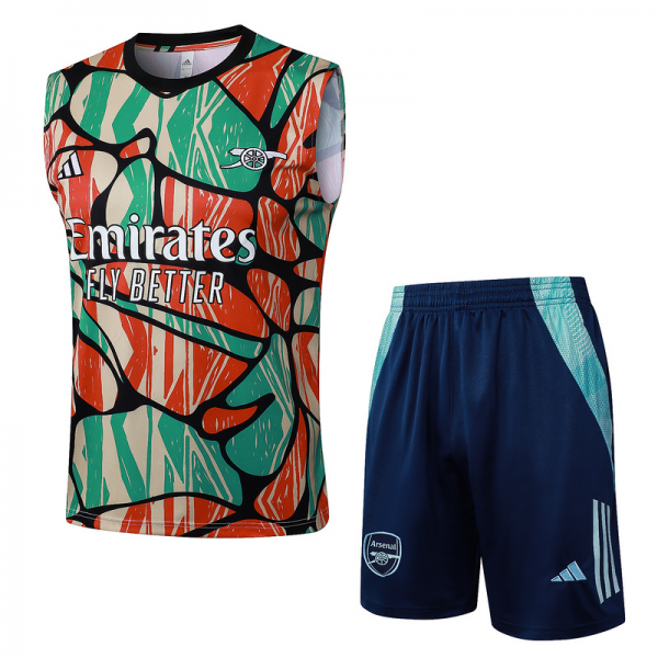 24/25 Arsenal Red Green Training Set Shirt and Shorts