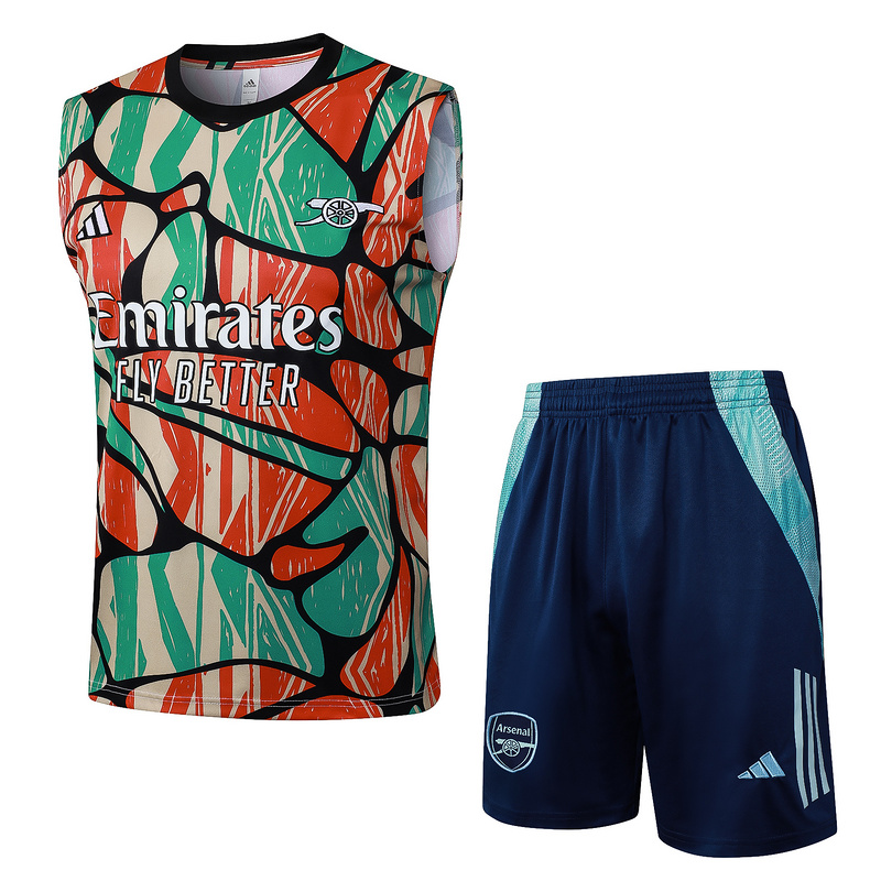 24/25 Arsenal Red Green Training Set Shirt and Shorts