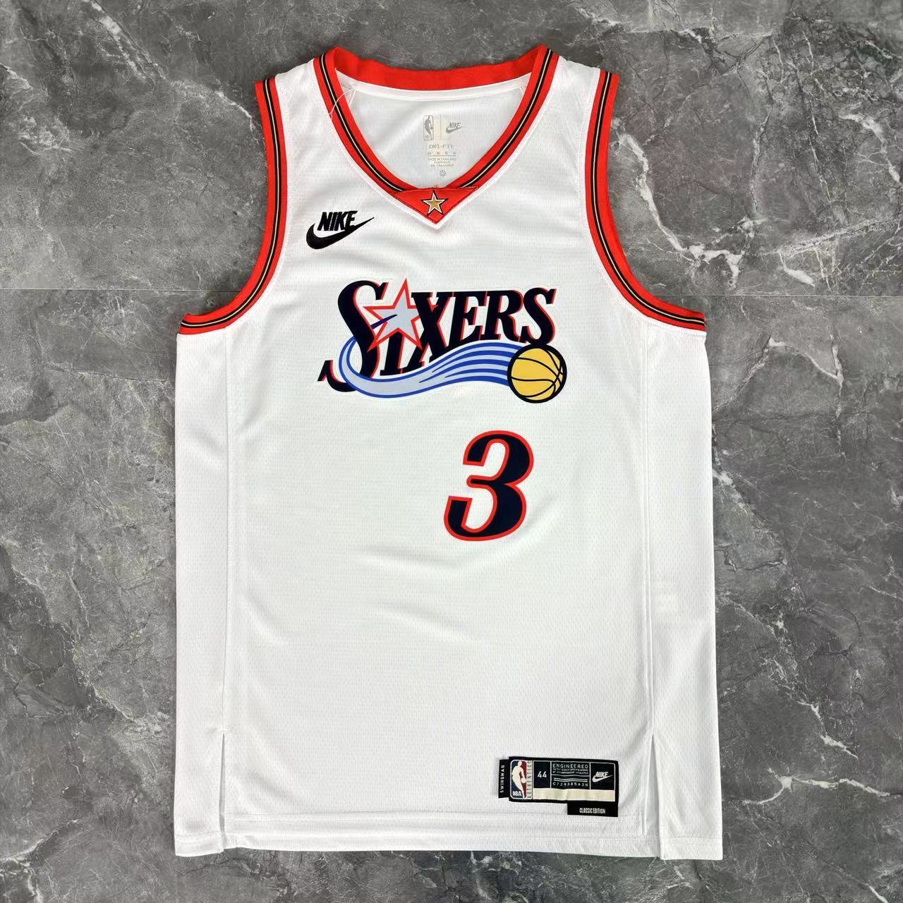 NBA Philadelphia 76ers 2026 Vintage Style White Jersey Iverson#3