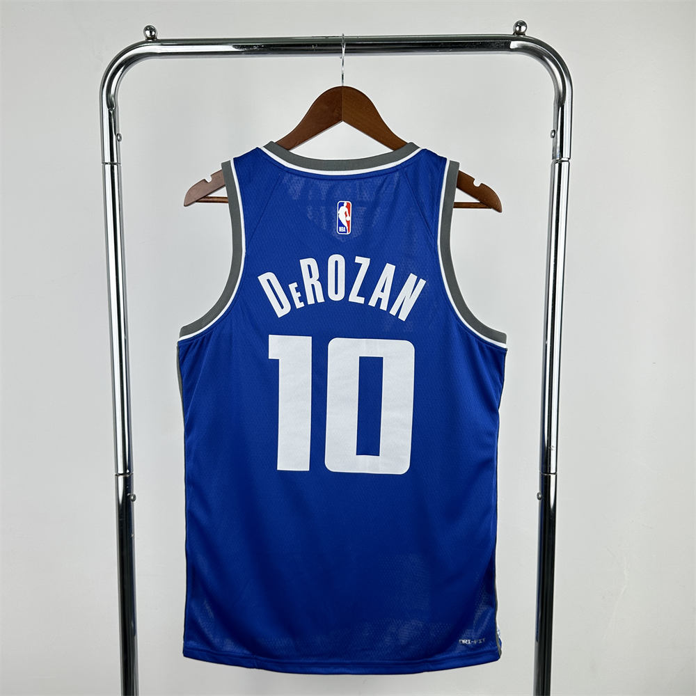 NBA Scaramento Kings 2024 V-Neck City Edition Blue jersey DeROZAN#10 S-XXL
