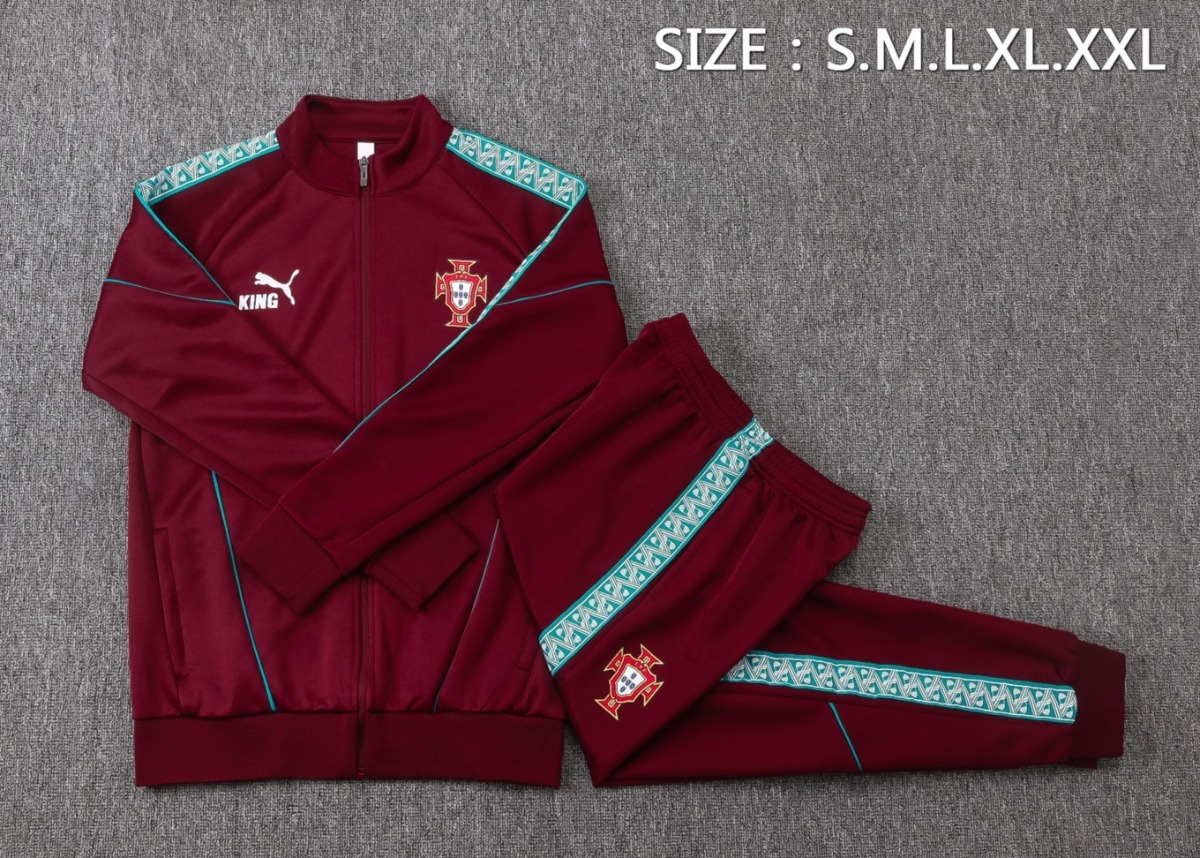 2026 Portugal Maroon Jacket Training Suit Set
