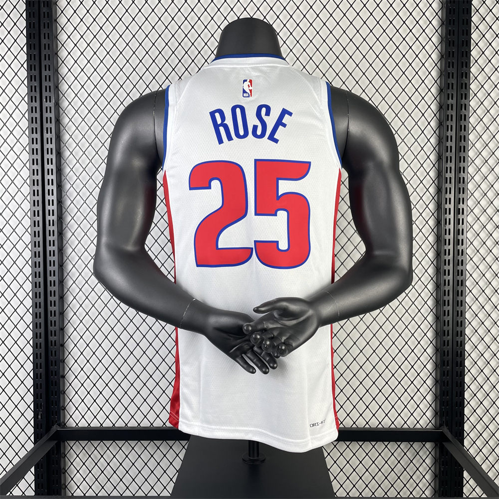 NBA Detroit Pistons 2024 ROSE#25 Swingman White Jersey S-XXL