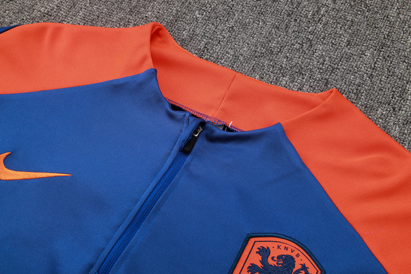 24/25 Netherlands Colorful Blue Long-sleeved half-pull training kit Football team kit
