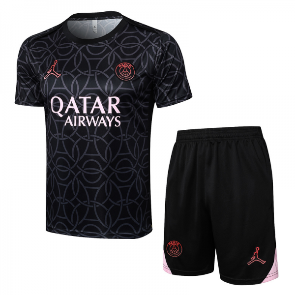 24/25 Paris Black Training Set Shirt and Shorts