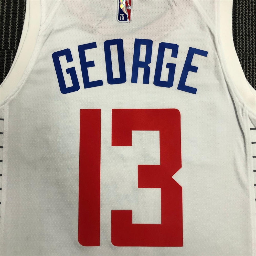 NBA Los Angeles Clippers V-Neck White 75th Anniversary Jersey GEORGE#13 S-XXL