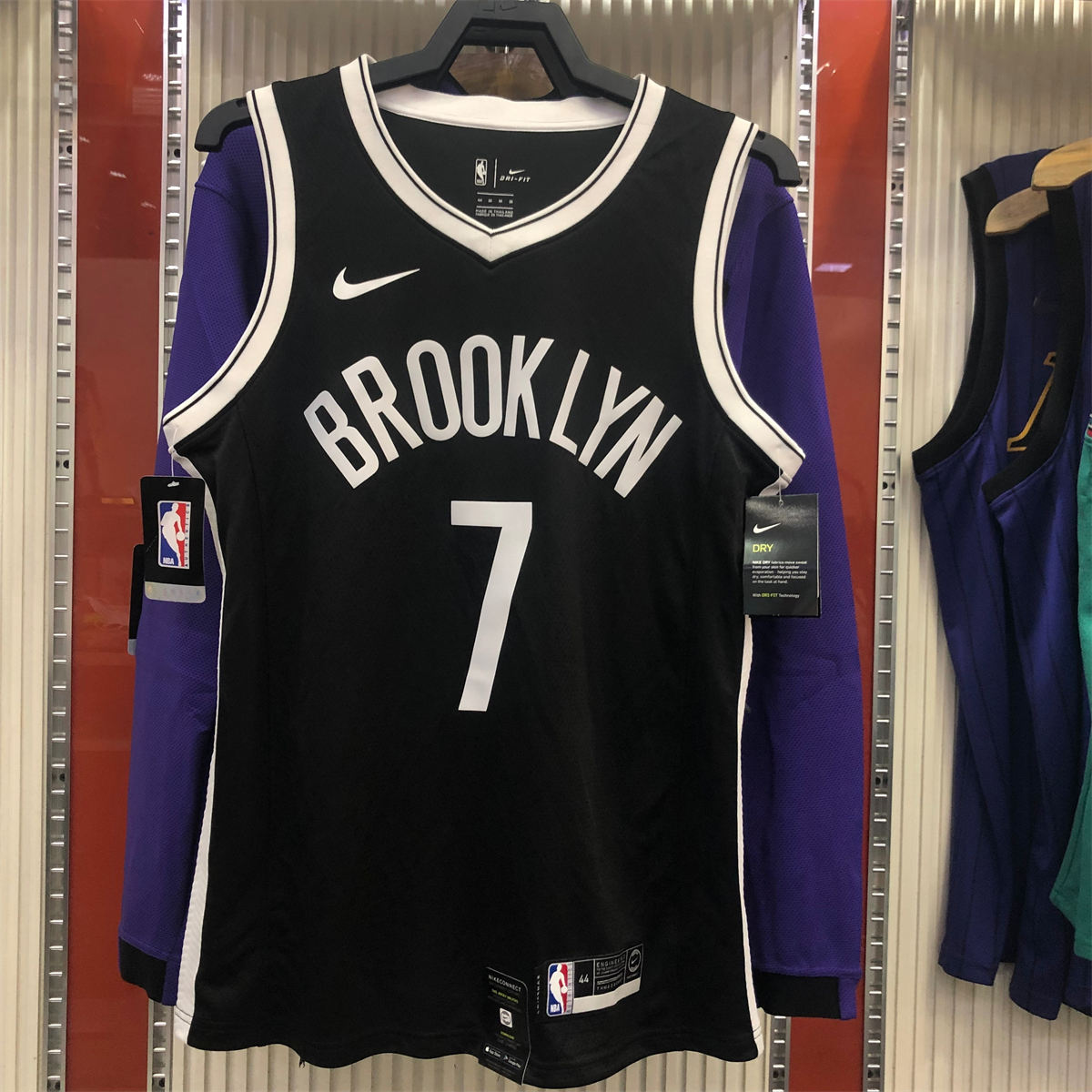 NBA Brooklyn Nets V neck Black Jersey Durant#7 S-XXL
