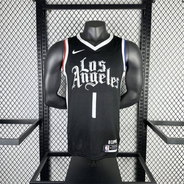 NBA Los Angeles Clippers V neck Black Jersey HARDEN#1 S-XXL