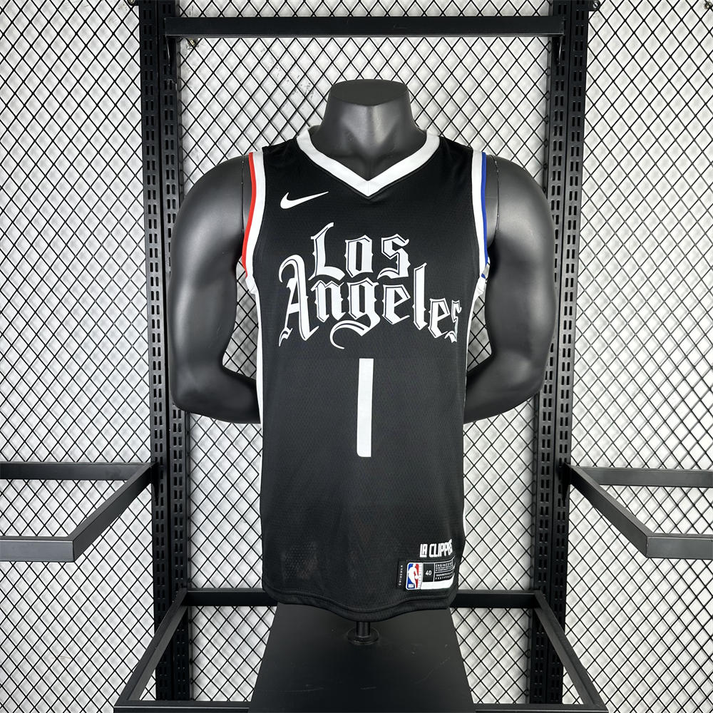 NBA Los Angeles Clippers V neck Black Jersey HARDEN#1 S-XXL