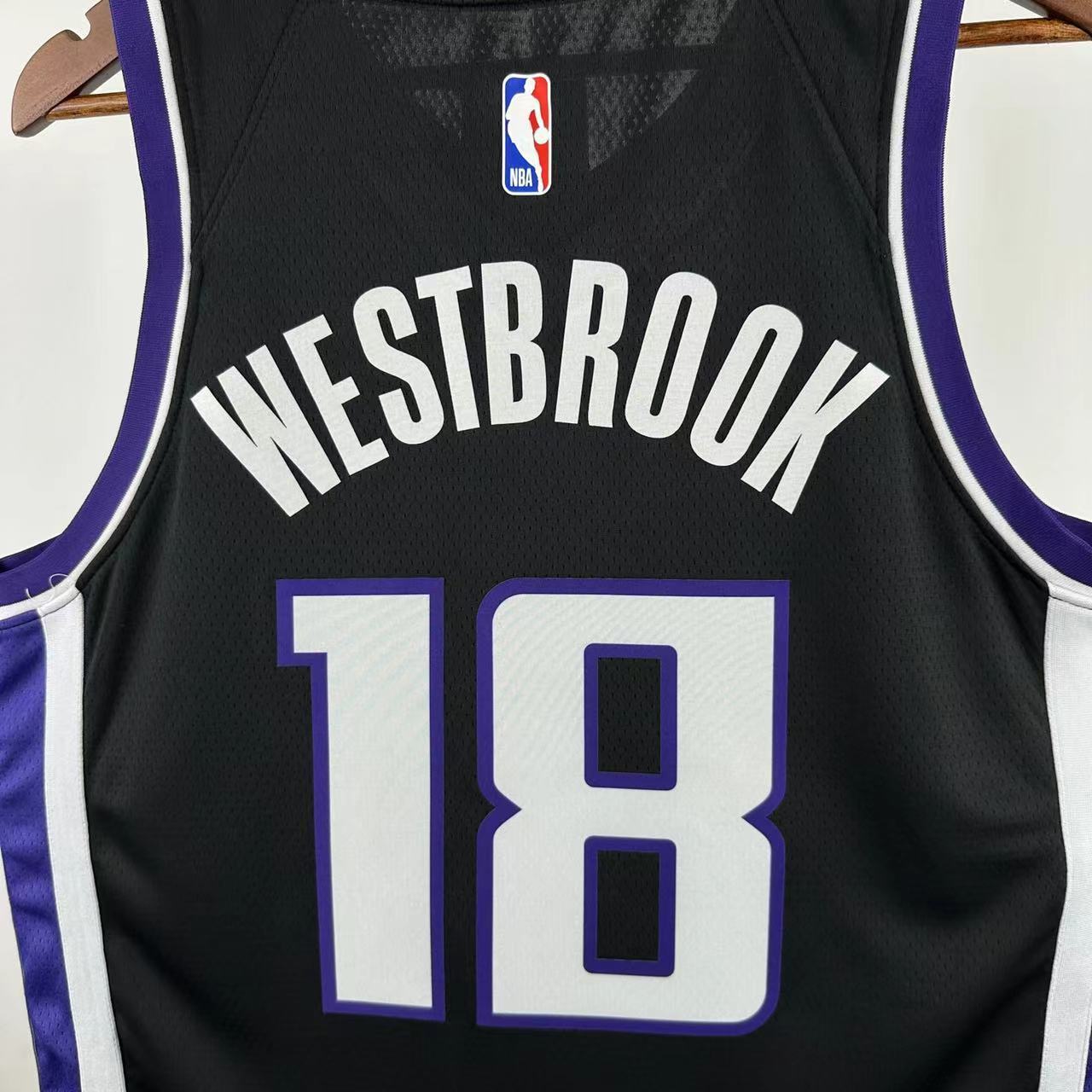 NBA Scaramento Kings 2024 V-Neck Black jersey WESTBROOK#18 S-XXL