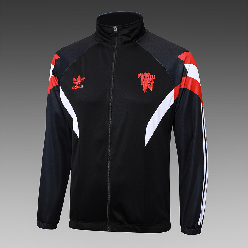 2024/25 Manchester United Black Jacket Training Suit Set Football Team Shirt Sports Fashion