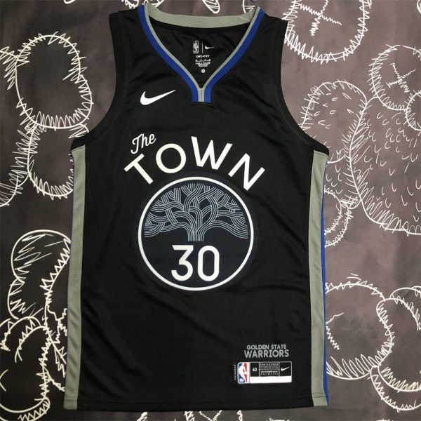 NBA Golden State Warriors V-Neck Black Jersey CURRY#30 S-XXL
