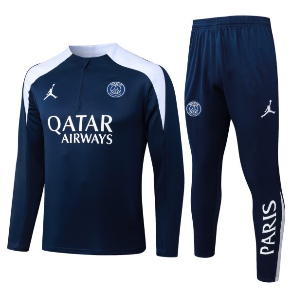 202526 Paris royal blue Long-sleeved half-pull training kit Football team kit